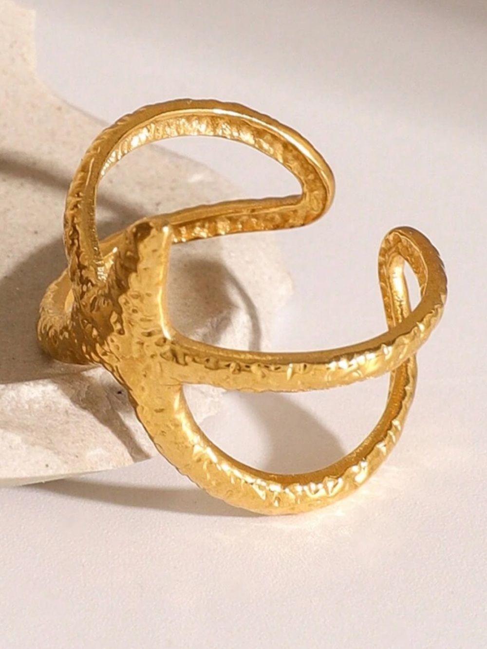 Starfish Gold Open Ring R752 - Picture 2 of 3